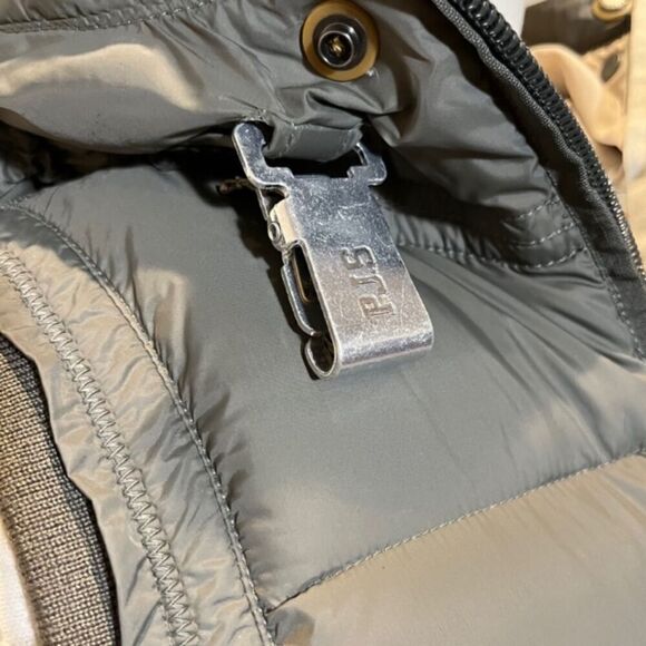 Parajumpers Rare Italian Import Down Vest Hooded Zip Patches Women's Size Small - Picture 6 of 16